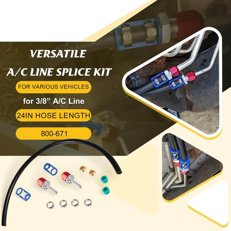 800-671 A/C Line Splice Connector Splicer Coupler Kit for 3/8"