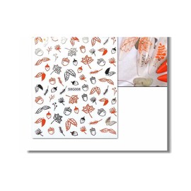 Leaves Nail Sticker Maple Nail Decals S8G008 Nail Wraps Art Stickers Manicure Supplies for Women for Home Nails Full Long Lasting Easy Apply and Remove