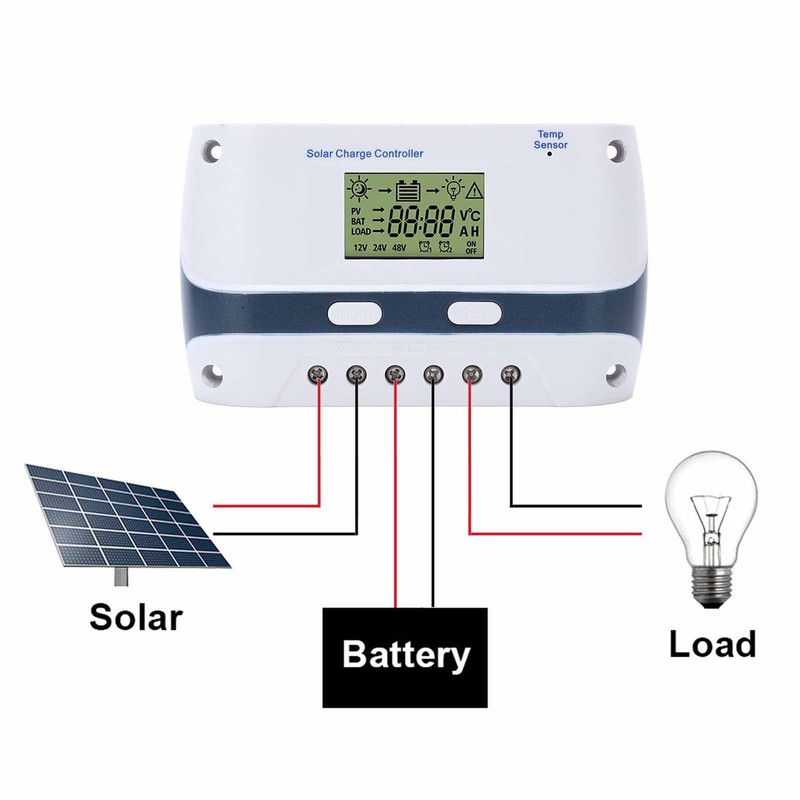 PWM Solar Charge Controller 50A 12V 24V 48V PWM Solar