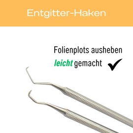 Instrumentezentrum Set of 2 Weeding Hooks Weeding Needle Set for Films Plotter - Pointed Curved Sharp - Weeding Tool Plotter Stainless Steel - Plotter Film Flex Film Flock Film
