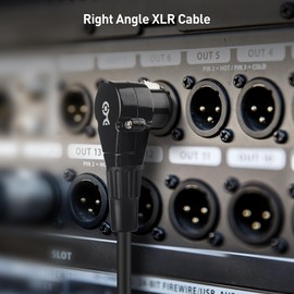 Cable Matters 2-Pack Right Angle XLR Cable, Short XLR Microphone Cable 0.3m Oxygen Free Copper (OFC) XLR Right Angle Cable, Microphone Cable, XLR Speaker Cable, Black