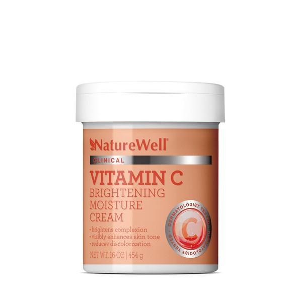 NATURE WELL 2.0 Vitamin C Brightening Moisture Cream for Face, Body, & Hands, Visibly Enhances Skin Tone, Helps Improve Overall Texture, 16 Oz (Packaging May Vary)