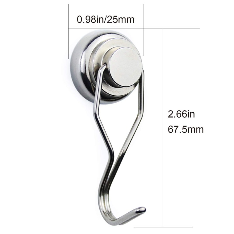 DIYMAG Swivel Swing Magnetic Hooks,Strong Heavy Duty Neodymium Magnet Hooks
