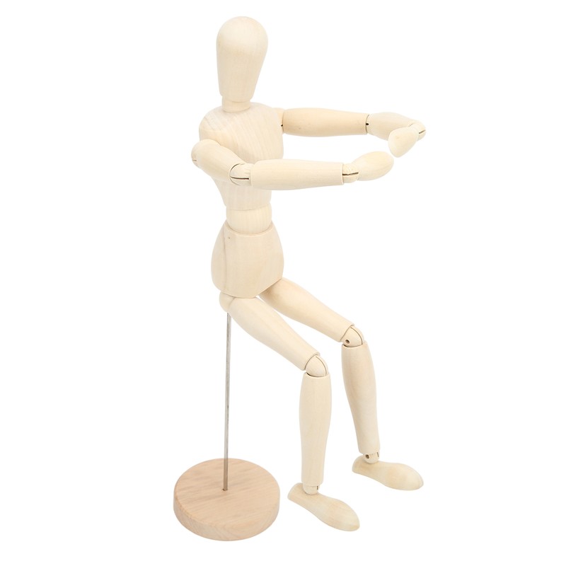 16in Wooden Mannequin Mini Flexible Rotating Sketch Drawing Wooden Figures