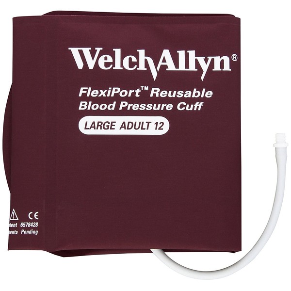 Welch Allyn FlexiPort Blood Pressure Cuff; Size-12 Large Adult, Reusable, 1-Tube, Male Screw (#5082-164) Connector; range 32-43 cm