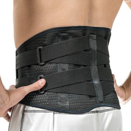 XL Back Brace, Back Support Belts for Men Women, Compression Lower Back Brace for Pain Relief, Strained Muscles, Breathable Lumbar Belts with Functional Pocket for Sciatica