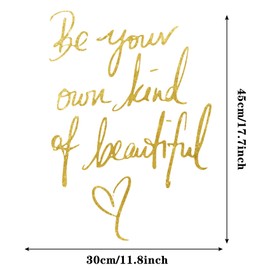 Wall Stickers Inspirational Quote Be Your Own Kind of Beautiful Motivational Saying Art Lettering Vinyl Decal Home Decor Wallpaper for Girls Bedroom Living Room Office Home Background Decoration