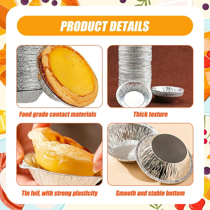200 Pack Disposable Mini Pie Tins, 7.5cm Aluminum Foil Round