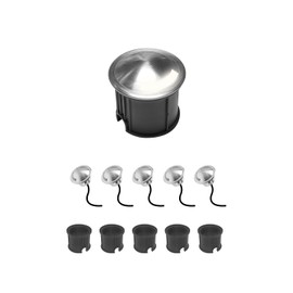 6-Pack Recessed LED Deck Light with Protecting Shell , 4W 12V Low Voltage Landscape Lighting, Outdoor Step Stair Lights Wired for Floor Yard (SG05- Round Top, 6-Pack 5000K with Protecting Shell)