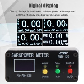 120W SWR and Power Meter Digital Display 1.8MHz SWR Tester with Buzzer Alarm Multiple Interface