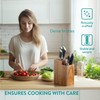 Navaris Knife Block & Utensil Organiser - Durable Acacia Wood