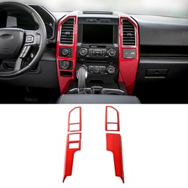 Linskip Dash Air Vent Covers Compatible with 2015 2016 2017 2018 2019 2020 Ford F150, 4WD Control and Trailer Brake Controller Panel Trim for F150 Interior Accessories(Red)