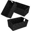 Woven Black Storage Baskets Shelf Tote Boxes Container, Durable Storage