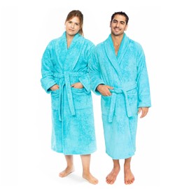 Classic Turkish Towels CTT Premium 100% Turkish Cotton Terry Cloth Bath Robe for Women & Men, Soft & Plush Long Unisex Robe