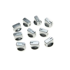 KAISH Pack of 10 Guitar AMP Effect Pedal Knobs Pointer Knob with Set Screw Silver