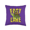 Sloth On Turtle Fast Lane Turtle Sloth Lovers Throw Pillow,