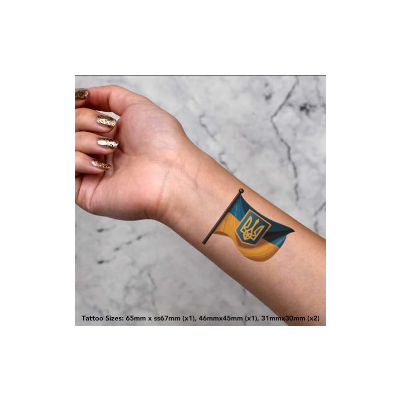 Azeeda 4 x 'Nationalflagge der Ukraine ' Temporäre Tattoos -