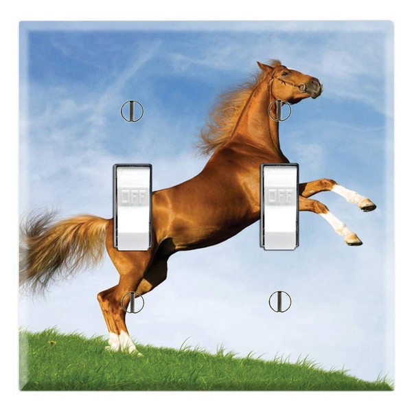 Graphics Wallplates - Dancing Horse - Dual Toggle Wall Plate Cover