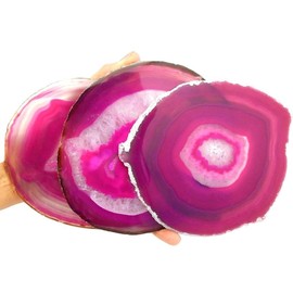 Raw Natural Mineral Stone for Reiki Meditation Crystal Therapy (Pink Broken Agate, 8-10cm)