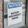 Battery Disconnect Inside OSHA Notice Vinyl Decal Label 18 Inch