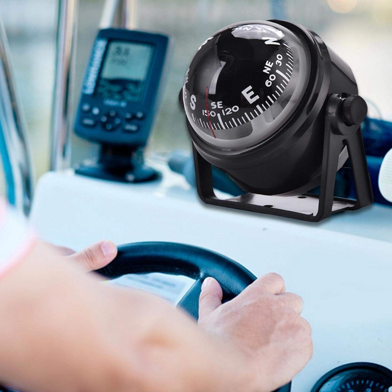 Eddwiin Boat Compass, ABS Plastic Adjustable Boat Compass Dash Mount