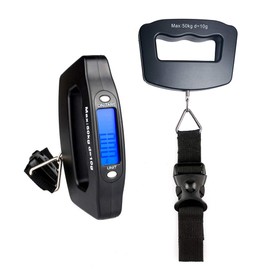 YAGSUW Handheld Digital Luggage Scale with Grip for Travel Portable Electronic Weighing Suitcase and Bag 110Lb/50kg Black