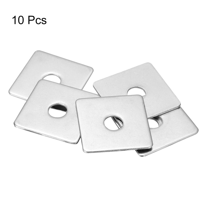 sourcing map Square Washer, 10Pcs M10x50x50x2mm 304 Stainless Steel Square