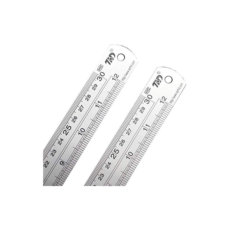 YEBMoo Metal Ruler Stainless Steel Ruler Straight Edge Measuring Tool