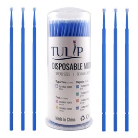 Tulip 400 cepillos de microaplicador regulares – Microcepillos dentales desechables de 2 mm con punta flexible – Microswabs para extensiones de pestañas – Palos aplicadores de microcepillo con punta