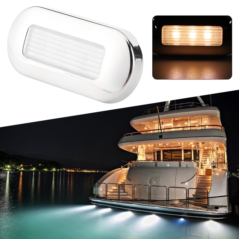 12V DC LED Walkway Courtesy Light Oval Shape 3 Lamp