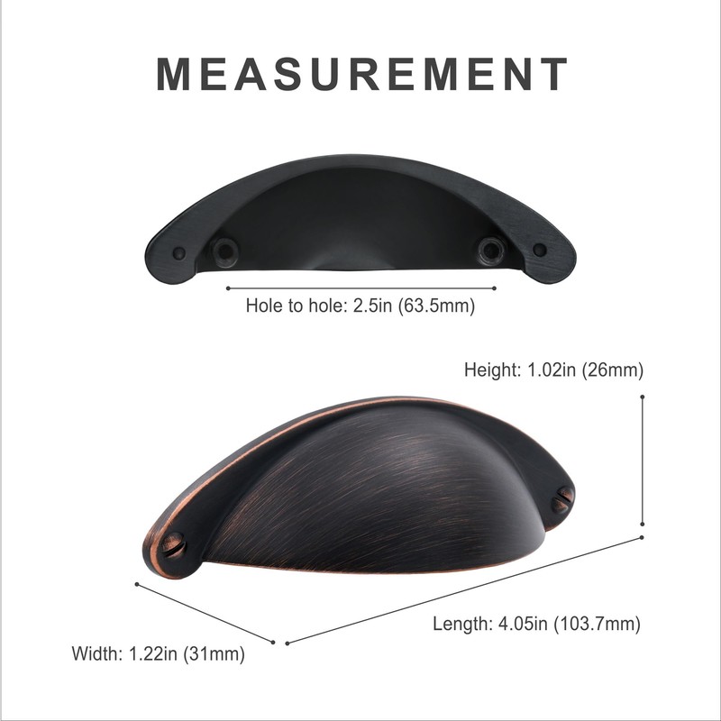 HESTIA HARDWARE 10 Pack | 2.5 Inch Drawer Pulls Oil