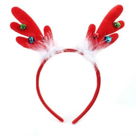 JUSTUNX Christmas Headband Elk Antlers Hair Band Christmas Party Accessories for Women and Girls (A)