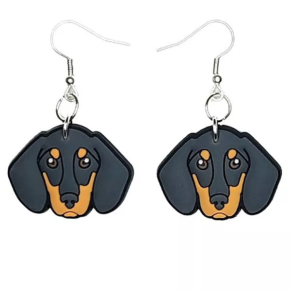 Handmade Dachshund Weiner Dog Earrings Handmade Hypoallergenic Silver Plated Fishhooks