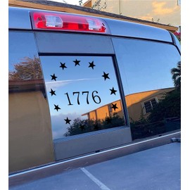 Xinghe American Flag Decal for Dodge Ram 2009-2023, Matte Black Vinyl Truck Back Window Sticker, Waterproof, Durable, Easy Remove