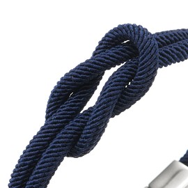 COOLSTEELANDBEYOND Friendship Nautical Knot Dark Blue Cotton Straps Double-Lap Wristband Bracelet for Men and Women