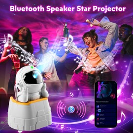 HOIDGUB Galaxy Projector, 2 in 1 Star Projector with Bluetooth Speaker Astronaut Galaxy Projector for Bedroom, Remote Control Star Night Light Projector for Kids Adults, Gift for Birthdays, Christmas