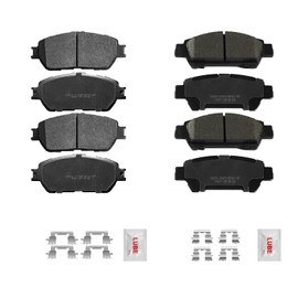 Fraxle Front and Rear Ceramic Brake Pads Set with Hardware For Toyota Sienna 2004 2005 2006 2007 2008 2009 2010