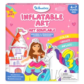 Skillmatics Inflatable Art for Kids - 3D Unicorns & Princesses, Preschool Craft Kits, Fun DIY Activity, Coloring Set, Gifts for Boys & Girls Ages 4, 5, 6, 7
