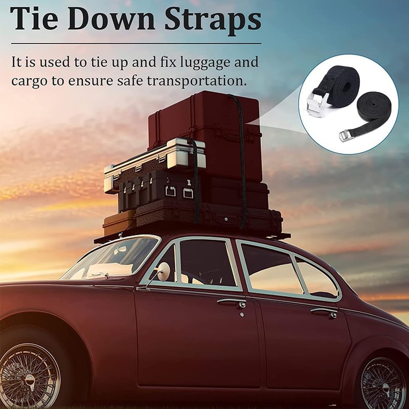 JTKREW 2 x 2 m lashing straps, zinc alloy snap