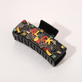 JERTOCLE African Hair Clips for Women Juneteenth Black History Month Black Women Hair Claw Juneteenth African Hair Accessory Outfits（BLACK 1865）