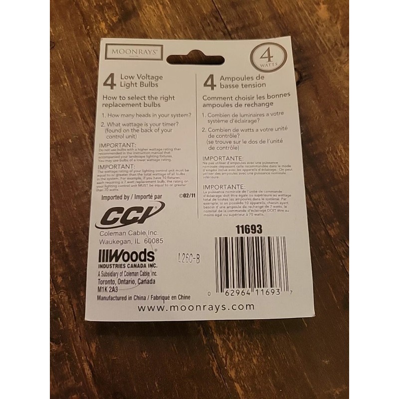 MoonRays 4 NEW MoonRays 4w T5 Wedge Base BLUE Landscape