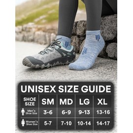 Juclise Alpaca Wool Ankle Socks, Midweight Compression Socks for Running, Hiking and Daily Working, Arch Support, Full Cushioned, Breathable, Moisture Wicking, Anti-Blister, 2 Pairs(M, Aura)