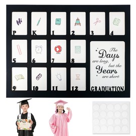 GMFrames School Years Picture Mat Pre-K to 12 Graduation School Photo Mat with no Frame for Kindergarten to 12th Grade,Fits Any 12x16 Picture Frame Black