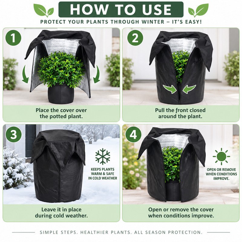 Winter Plant Frost Cover for Shrubs & Potted Trees –