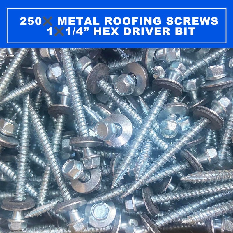 BHTOP Metal Roofing Screws 10 x 1-1/2 inch, Hex Head