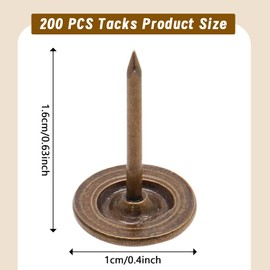 200 PCS Thumb Tacks for Wall, LPZNUYVC 7/16 Inch Decorative Push Pins Flat Head Wall Tacks with Storage Box, Heavy Duty Wall Pins for Bulletin Board, Cork Board, Wall Hanging (Bronze)
