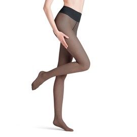 FALKE Lufthansa Travel & Comfort Women's Vitalize 20 Denier Tights Transparent Compression Pressure-free Comfort Waistband for Travel and Long Sitting Fine Soft Material Pack of 1, Grey (Graphite