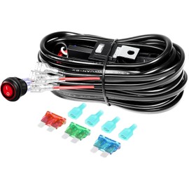 Willpower Faisceau de câblage pour barre lumineuse LED 12 V 24 V 40 A with relay fusible ON-OFF interrupter étanche pour conduite automatic hors route lamp de travail LED 1 fils