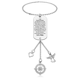 Daughter Gifts from Mom Car Hanging Ornament from Mother Inspirational Gift for Daughter in Law Graduation Gift for Stepdaughter Car Rear View Mirror Hanging Accessories for Bonus Daughter