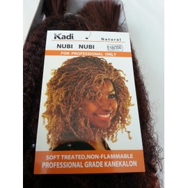 Kadi Natural Nubi Nubi Braiding Style, Hair Extension, Professional Grade (T1B/350 - Black Reddish Auburn)